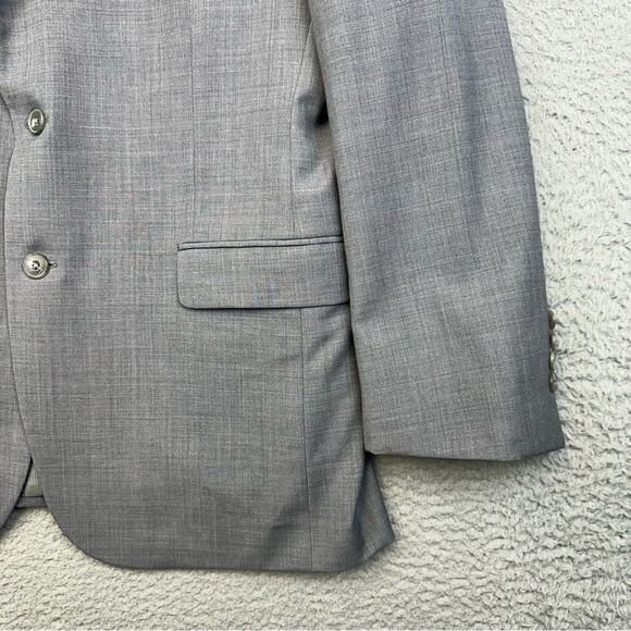 Jos A Bank Blazer Mens 43R Gray Slim Fit Wool 2 Button Suit Jacket Business - Picture 5 of 16